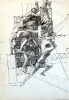 La pesca, studio per bassorilievo, china, 1990/2000