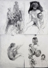 Progetto per gruppo scultoreo, matite grasse, 1980/90