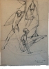Saltimbanchi e Papa, progetto, matite, 35x50, 1980/90