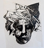 Ritratto, china su acetato serigrafico, 1980/90