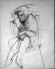 Modella, matita grassa, 35x50, 1974