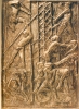 Progetto: la pesca, gesso patinato, 100x70, 1980/90